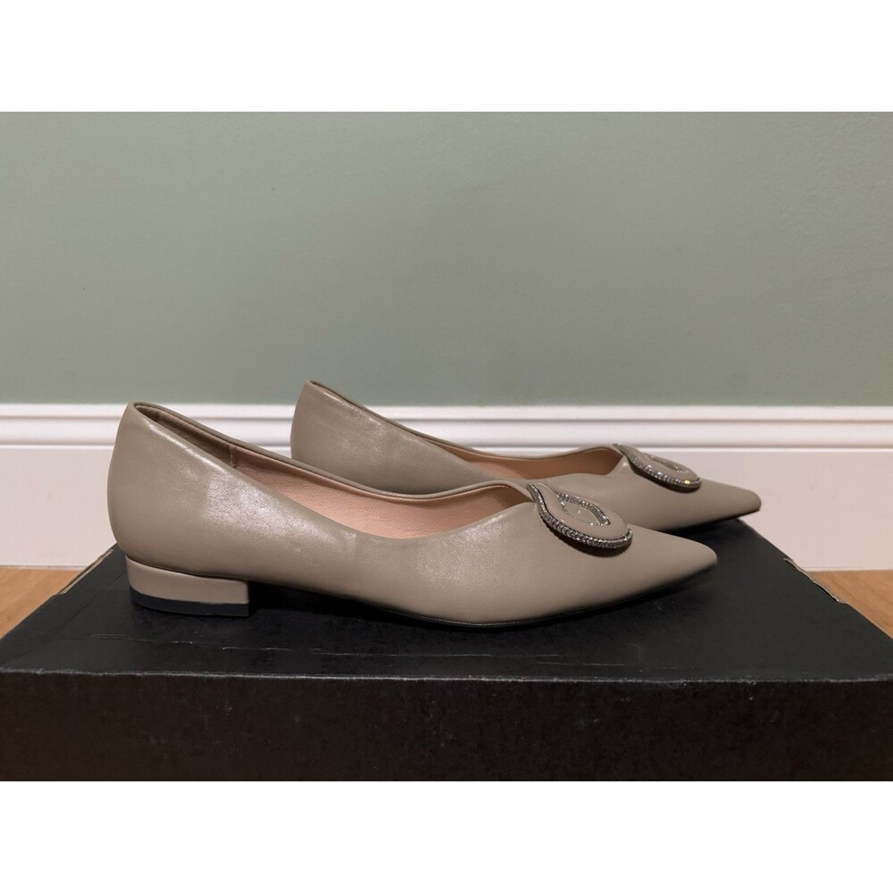 C.Paravano Women's Flats Pointed Toe Designer Ballet Flats Leather Size 8.5